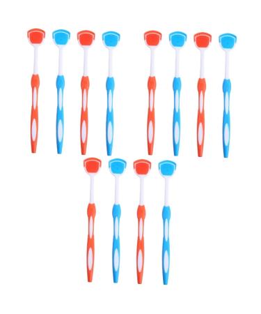 Lurrose metal spatula 12 pieces tongue cleaning brush silicone-racel metal cleaner nano toothbrush tongue scraps bad silicone spatula tongue spatula for adult tongue cleaners for the different colors x 3 pieces 19.5x3x0.6cmx3pcs