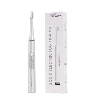 1 Pack Sonic Electric Toothbrush for Adults and Kids Rechargeable Electric Toothbrush 3 Modes 2 Minutes Smart Timer White 1 Count (Pack of 1)