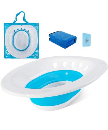 Sitz Bath for Toilet Hemorrhoids Postpartum Care, Perineal Soaking Bath Over The Toilet Seat for Pregnant Women, Foldable Sitz Basin Tub for Vaginal or Anal Inflammation Relief, Yoni Steam Seat Sitz Bath Basin+bonus Towel - Buy Online on GoSupps.com