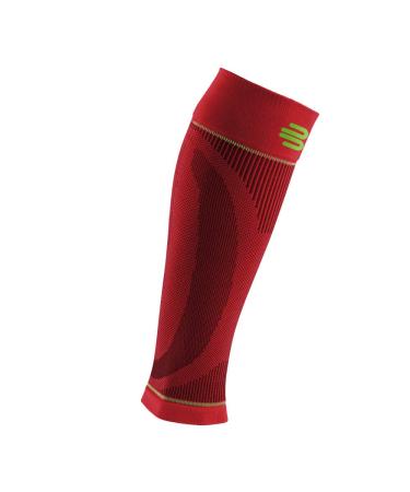 BAUERFEIND Calf Support Compression Sleeves Lower Leg 1 Pair Leg Warmers Unisex Red L Short