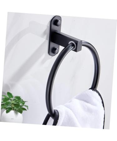 OSALADI 2pcs Ring Punch Hanging Holder Home Rack Aluminum Round Bathroom Space for Black Towel - Buy Online on GoSupps.com