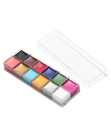 Professional body makeup 12 colors body painting oil painting body painting facial paint kit dramatic special effects facial makeup fat paint for santa Christmas cosplay parties