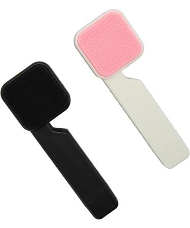 Double Sided Face Brush Soft Bristles Facial Cleansing Brush Ergonomic Long Handle Exfoliator Facial Scrubber Fiber Wool - Buy Online on GoSupps.com