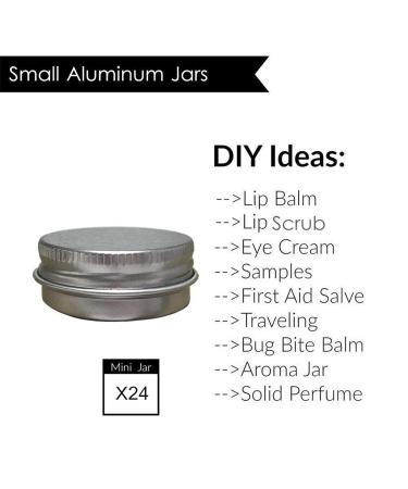 JOYWEE Aluminum Tin Jars 24 Pack.5 Oz/15ml - Empty Cosmetic Metal Tins for Candle, Lip Balm, Salve, Makeup - Screw Cap Lid, Round Pot Container - Buy Online on GoSupps.com
