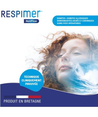 RESPIMER NetiFlow - 16 Sachets of Nasal Salt - Nasal Irrigation - Salt for Nose Washing/Nasal Rinsing - Patented Formula - Ma - Buy Online on GoSupps.com