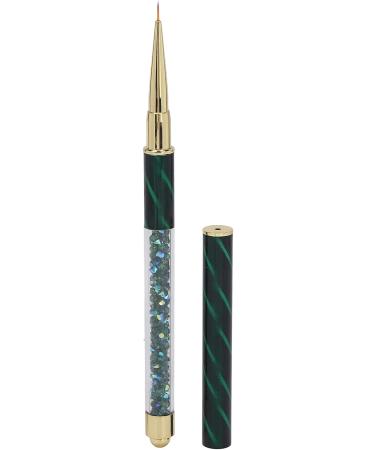 Manicure Liner Pen Nail Rhinestone Picker Dotting Pen Nail Art DIY Decoration Tool for Household Nail Shop (Dark green stripes (short pull cord)) - Buy Online on GoSupps.com