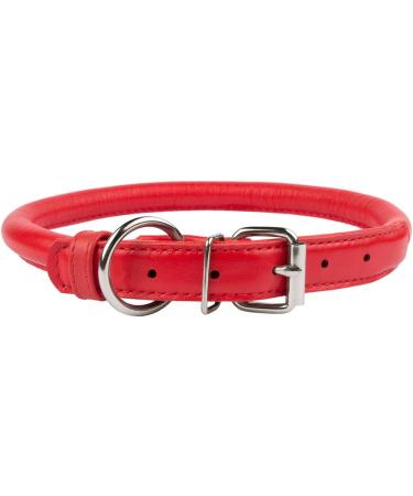 Collardirect Handmade Soft Padded Round Leather Dog Collar | Real Leather for Small to Big Dogs & Cats | 18-20 cm | Available in Black Pink Red Purple Blue - Buy Online on GoSupps.com