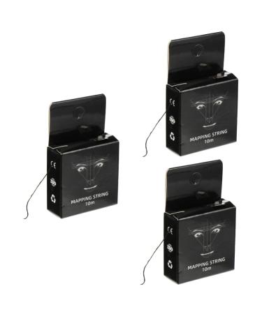 Beavorty 3pcs Ink Pattern Embroidery Thread Ruler Eyebrow Mapping Thread Brows Eyebrow Ruler Draw a Line 1 count (Pack of 1) Blackx3pcs