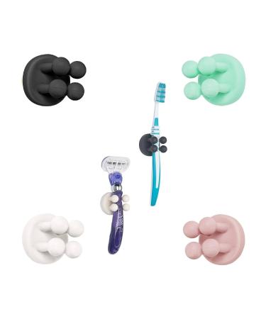 Tecbull Funny Hooks toothbrush holder razor holder shower razor bracket without drilling toothbrush bracket Self-adhesive clamping holder for toothbrushes (4x colored+4x replacement adhesive pad) 4x 4-colored/colored - Buy Online on GoSupps.com