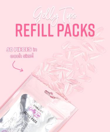 Kiara Sky Gelly Tips Refill Pack - Coffin Shape (Long Length) - Sizes 6-9 - Buy Online on GoSupps.com