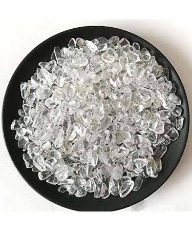 Crystal TOME Natural Clear Quartz Tumbled Crystal Chips Crushed Quartz Gemstones Healing Reiki Crystal Gravel Irregular Shaped Stones for Plants Fish Tank Jewelry Making Home Decorative Rocks Crafts 0.45lb(200g)/Bag (Clear Quartz)