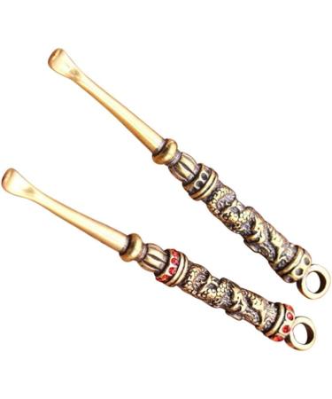 Milisten Brass Ear Spoon Set - Retro Dragon Ear Wax Remover Keychain Pendants - Buy Online on GoSupps.com