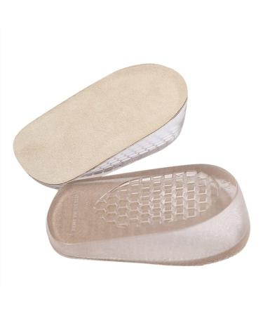 Heel Liner GEL Shoe Lift Shock Absorption Heel Protectors Men Breathable Stand for Plantar Fasciitis and Pain Relief(Flannel apricot Large)