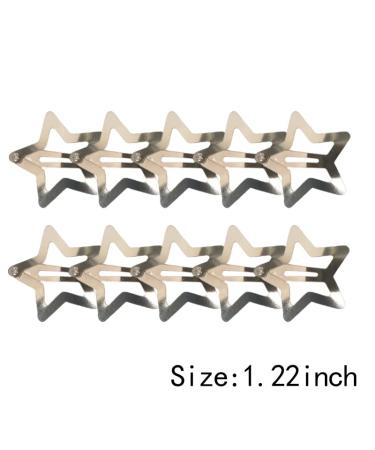 Star Snap Hair Clips - 10pcs Silver Barrettes for Women & Girls | Punk Hair Accessories - Buy Online on GoSupps.com