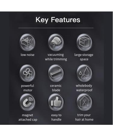 Favrison Hair Clippers for Men Automatic Vacuum Professional Cordless Hair Clippers Waterproof & USB Rechargeable Hair Cutting Kit Hair Trimmer with Magnetic Storage Bin - BLACK - Buy Online on GoSupps.com