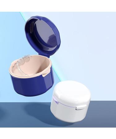 Yawdil Denture Bathroom Case & Holder - Sieve Basket Storage Box for False Teeth Cleaning & Protection - Blue - Buy Online on GoSupps.com