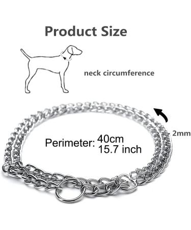 Dog Chain Metal Chain Slip Collar Choker Chain for Dogs Pet Training Walking Choker for Medium Dog Bulldog Rottweiler Training-Silver - Buy Online on GoSupps.com
