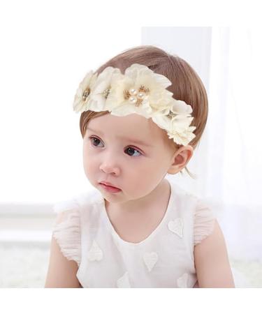 Shop SJBAUTYO 3pcs Baby Girls Nylon Headbands - Cute Flower Elastic Hair Bows - Perfect Hair Accessories for Newborns & Toddlers - Buy Online on GoSupps.com