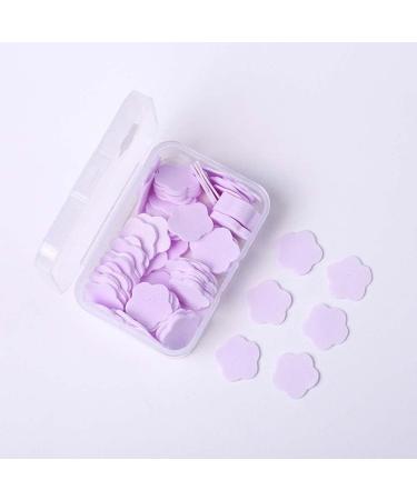 100 Pcs Purple Mini Travel Soap Paper Sheets - Flower Shape Disposable Hand Wash Flakes for Foot & Hand Care - Buy Online on GoSupps.com