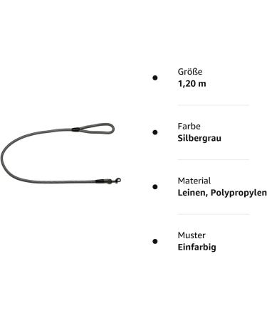 High-Quality Rope Dog Leash with Hand Loop - 27 Colours & 7 Lengths (1.20 m Silver Grey) | International Shipping Available - Buy Online on GoSupps.com