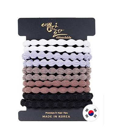 EBBMDALDA Korea Hair Ties Natural Peanuts 10 Pcs ,Hair Accessories for Women Perfect for Long Lasting Braids, Ponytails and More ( Made in KOREA )