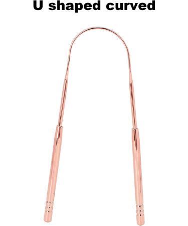 Pack of 2 Stainless Steel U-Shaped Tongue Scrapers - Rose Gold Oral Hygiene Tools - Buy Online on GoSupps.com