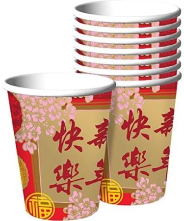 Amscan Chinese New Year Blessing Cups - 9oz Red | Celebrate with Authentic Style - Buy Online on GoSupps.com