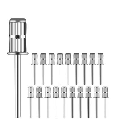 GOSIA 20 Pieces Nail Drill Bit Mandrel Drill Bit for 3/32 Inch Nail Drill Bit Replacement Sanding Band Shaft