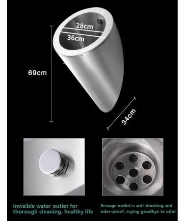 Stainless Steel Urinal Smart Men's Wall Mounted Sensor Urinal - Commercial Splash-Proof Toilet for Bar with Automatic Flush System Silver - Buy Online on GoSupps.com