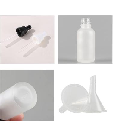 Zeoabsy 6-Piece 20ml Frosted Clear Glass Pipette Bottle Set - Empty Drip Bottles for Essential Oils & Aromatherapy - White Lock Pipette Ring - Buy Online on GoSupps.com