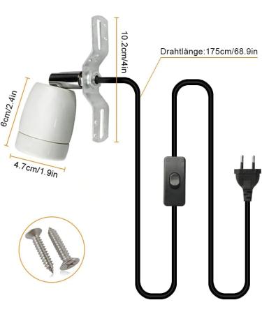 Naneezoo 300W Reptile Heat Lamp - 360 Rotating Ceramic Spot Light for Aquariums Turtles Snakes & Lizards - E27 Porcelain Base Includes Cable & Plug - Buy Online on GoSupps.com