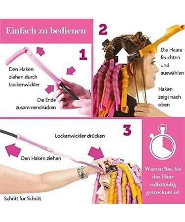 40 Pieces Hair Rollers Curlers Set - Heatless Overnight Curling for Women & Ladies - Includes Travel Bag - Purple/Pink - Buy Online on GoSupps.com