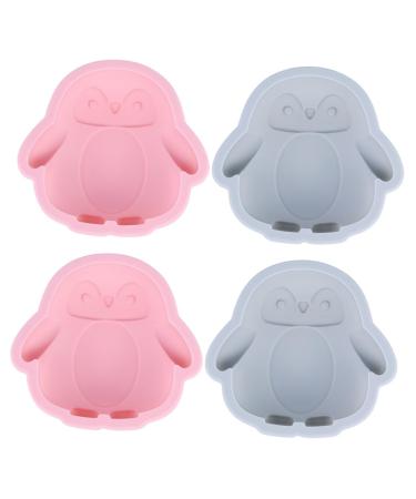 IMIKEYA Silicone Cookie Molds 4 Pcs Silicone Mold Child Donut Silica Gel Cake Mold Penguin Cake Assorted Color 2x2pcs 12.2X11.5X3.3CMx2pcs