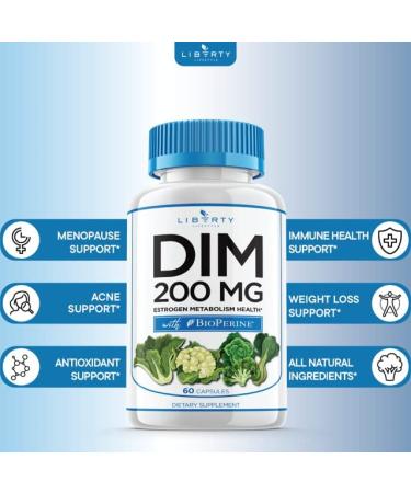 DIM Supplement 200mg with BioPerine - 120-Day Supply for Hormone Balance & Menopause Relief - Acne Treatment, PCOS & Fitness Support - Buy Online on GoSupps.com
