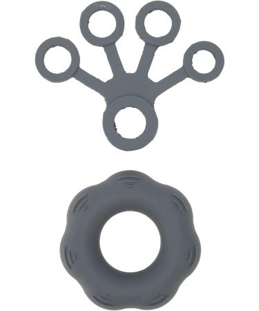 Finger Exerciser Portable Silicone Washable Hand Grip Strengthener for Weak Hands for Elderly (Dark Grey) - Buy Online on GoSupps.com
