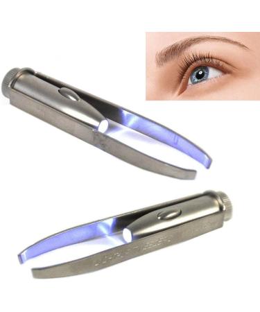 2 Pack Portable Tweezer with LED Light for Hair Removal and Eyebrow Beauty - Makeup Tools - Buy Online on GoSupps.com