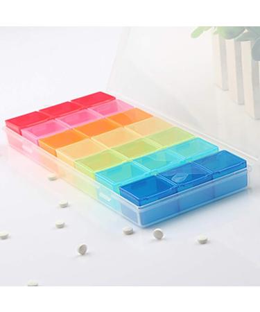 21-Compartment Rainbow Pill Organizer | Weekly Pill Box for 7 Days | Memo Pill Case for Easy Medication Storage - Buy Online on GoSupps.com