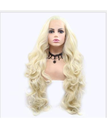 BGHJUE Wig Accessories Synthetic Wigs For Women Wig With Bangs Hair Realistic Simulation Scalp Middle Part Yellow Long Roll