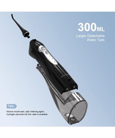 Cordless Water Flosser - USB Rechargeable, IPX7 Waterproof, 3 Modes, 3 Jet Tips, Tongue Scraper - Black - Buy Online on GoSupps.com