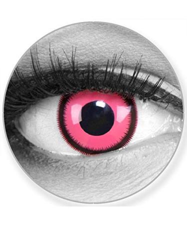 Funnylene colored contact lenses rose lunatic in pink - soft without strength 2 pack + free container - 12 monthly lenses - perfect for Halloween Carnival carnival or carnival