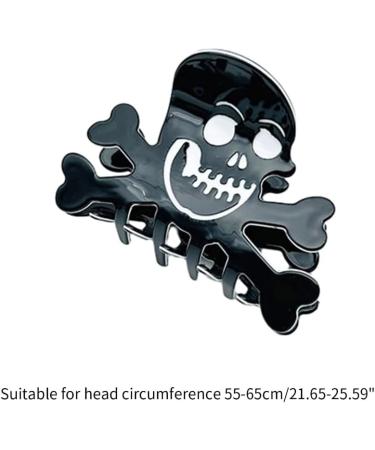 Limtula Internet Celebrity Taking Photo Ponytail Hair Claw with Pumpkin/Skull Shape Hair Catch for Woman Teenagers High Ponytail Black Skull Grab Cli - Buy Online on GoSupps.com