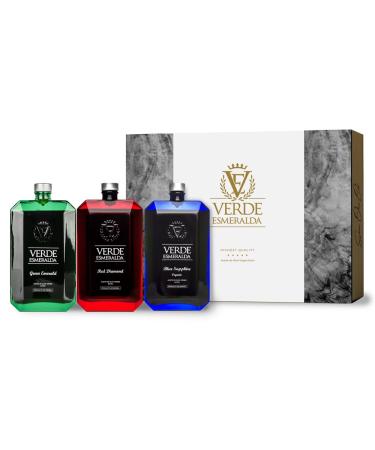Verde Esmeralda - Extra Virgin Olive Oil - Pack of Gems 3x500ml. Oil from Ja n (Picual Royal Organic) (Gift box 3 x 500ml Picual royal organic) Gift box 3 x 500ml Picual royal organic