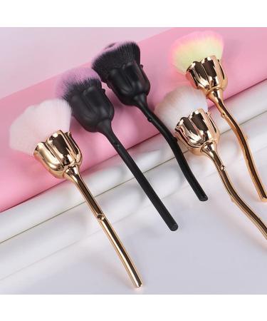 Shop Premium Rose Makeup Brush Set - Large Cosmetic Brushes for Powder Foundation & Blending | Ideal for Flawless Beauty - Buy Online on GoSupps.com
