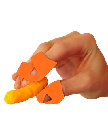 Non-Stick Chip Fingers Tips, Finger Protectors, Finger Covers Protection, 3 pcs (Orange)