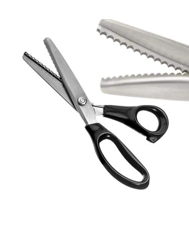 NEJLSD Pinking Shears for Fabric  Stainless Steel Handled Professional Dressmaking Sewing Scissors Zig Zag Fabric Craft Scissors (scalloped 5mm)