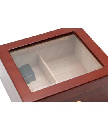 PIPITA Cigar Humidor Desktop Glass Top Cedar Wood Box Travel Humidor for Cigars with Humidifier and Hygrometer Holds 25-50 Cigars (Glass Top) (Red) - Buy Online on GoSupps.com