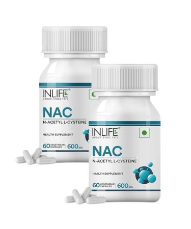 N Acetyl L - Cysteine NAC 600mg | Supports Liver & Respiratory Health | Each Contains 60 Vegetarian Capsules - 120 Capsules (Pack of 2)
