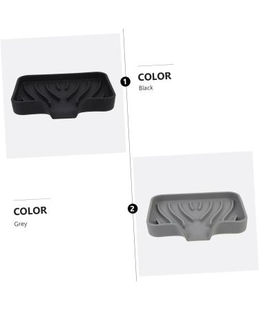 Ciieeo 8 Pcs Soap Drainer Anti-slip Soap Holder Household Soap Rack Silicone Soap Dish Soap Bar Holder for Shower Soap Dish for Shower Silicone Soap Holder Drain Silica Gel Decorate Black Greyx4pcs 12.2X10X2.2CMx4pcs - Buy Online on GoSupps.com