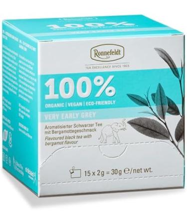 Ronnefeldt 100% Very Early Grey - Organic Flavoured Black Tea 15 Tea Bags of 2 g 30 g | Organic | Vegan | Eco-friendly Quantity: 6 Pieces - Buy Online on GoSupps.com