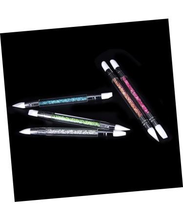 Silicone Head Nail Tool Manicure Tools Hollow Out Silicone Head Green Nail Pen Nail Art Carving Nail medium Green - Buy Online on GoSupps.com